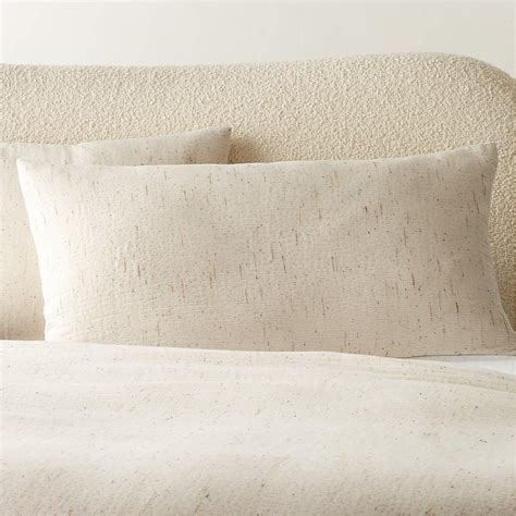 Estela Grey and White Organic Cotton Standard Pillow Shams Set of 2 ...