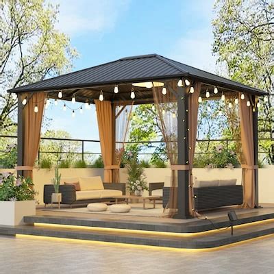 Permanent 10x12 Hardtop Metal Gazebo Gazebos, Pergolas & Canopies at ...