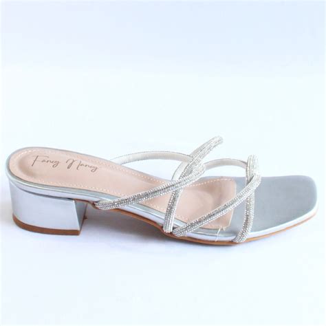 Shimmer Cross Strap Sandals - Silver – Dapperfeet