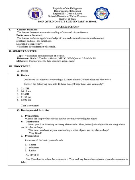 Image result for Cot Lesson Plan in Multi Grade 12