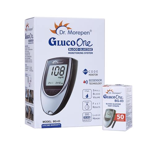 Dr. Morepen BG-03 Gluco One Glucometer Combo, 50 Strips (Multicolor ...