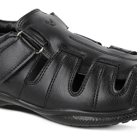 Walkaroo Roman Sandals Mens - WF6257 Black – Walkaroo Footwear