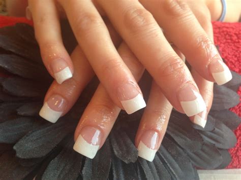 Full set of acrylic nails with white tips | White tip nails, French ...