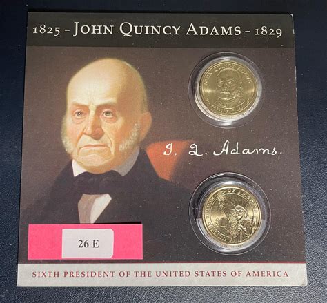 Lot - John Quincy Adams BU Dollar Set (2 coins) in Informative Packaged Set
