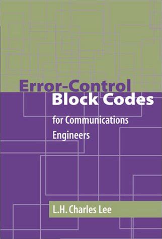 Buy Error-Control Block Codes For Communications Engineers (Artech ...