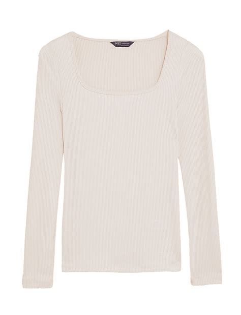 Buy Square Neck Long Sleeve Top at Marks & Spencer