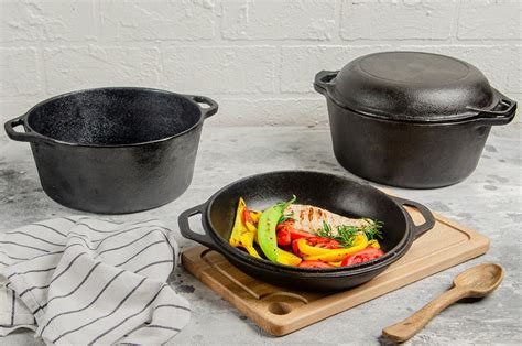 2-in-1 Cast Iron Double Dutch Oven – HomePro