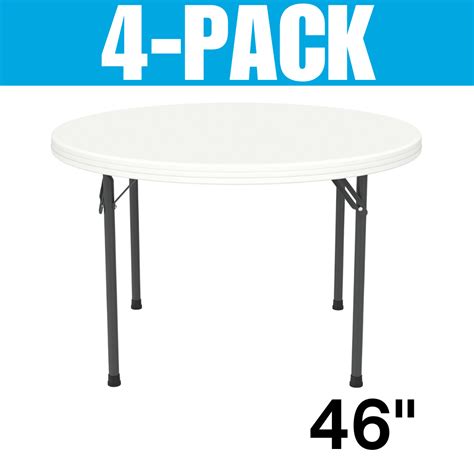 New 2960 Lifetime Folding Tables 48" Round White Granite Folding Table