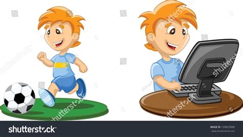 Boy Playing Computer Clip 的图像结果