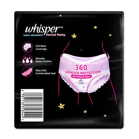 Buy Whisper Super Absorbent Period Panty Medium-Large, 6 Count | 19 ...