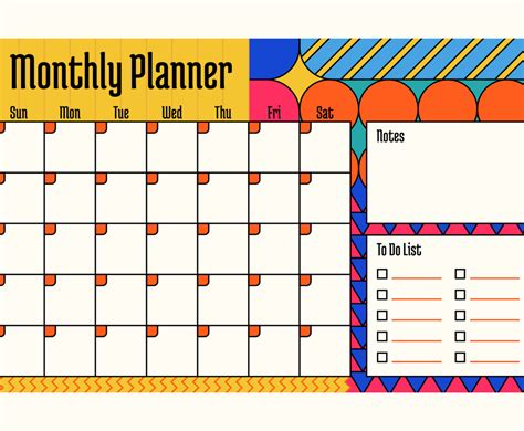 Monthly Planner Template | FreeVectors
