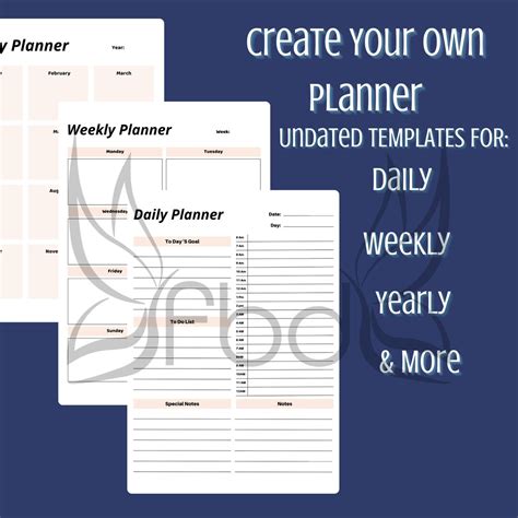 Create Your Own Planner Template Pages - 57 Pages - US Letter Size ...