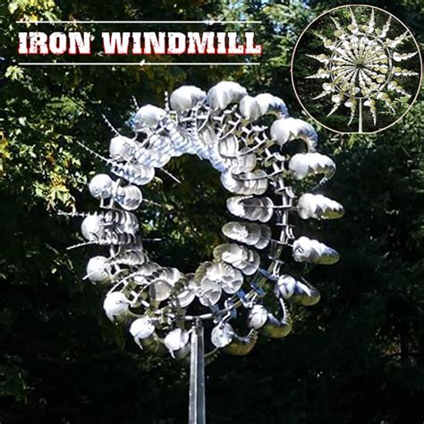 Buy OVOUKP Magical Windmill Metal Wind Spinner Outdoor - Kinetic Wind ...
