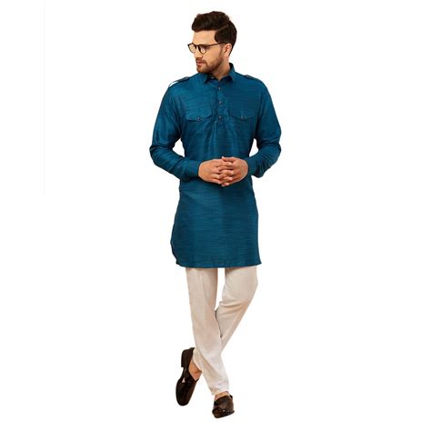Buy ARMAAN ETHNIC Pathani Suit with Pant for Men Blue (36 Size) at ...