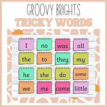 GROOVY BRIGHTS tricky words flashcards by Home Sweet Classrooom | TPT