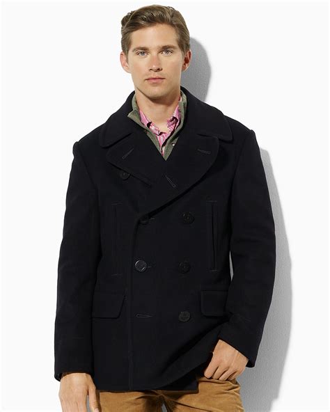 polo ralph lauren wool academy pea coat,polo ralph lauren black academy ...