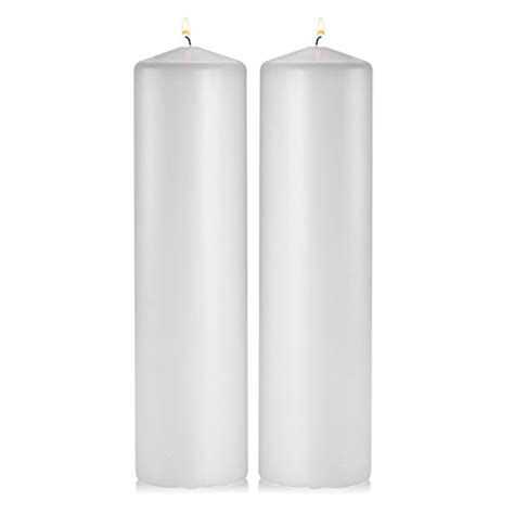 Buy White Pillar Candles - Set of 2 Unscented Pillar – 3x12 inches for ...