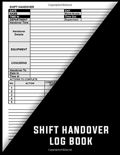 Buy Shift Handover Log book: Shift Handover Organizer for Duty | Daily ...