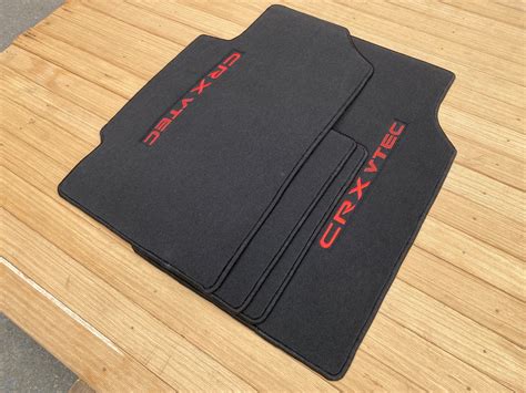 For Honda Civic CRX VTEC EF Si Floor Mats Carpet Black Red Letter 4pcs ...