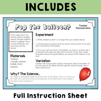 Image result for Balloon Pop Science Project