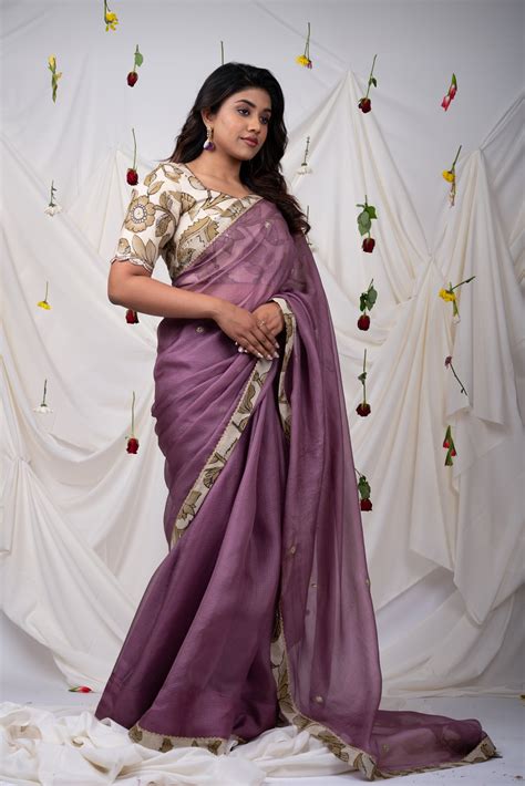 Grape Saree Set With Kalamkari Detailing – Aamra by Lavanya