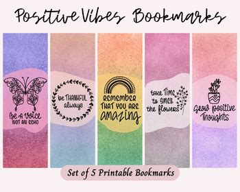 Positive Vibes Bookmarks, Positive Affirmations by Creations By MSmith
