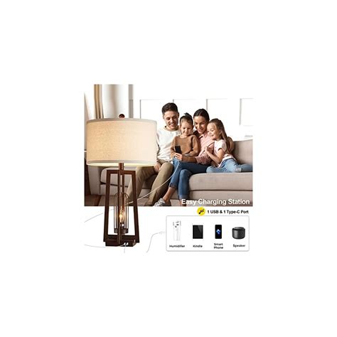 Buy Dungoo 26in Set of 2 Tall Table Lamps with USB & USB-C Port ...