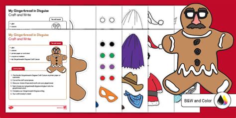 Gingerbread in Disguise Craft and Write Activity - Twinkl