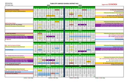 Tuba City Unified School district Calendar 25-26 Revised [PDF] - EduCounty