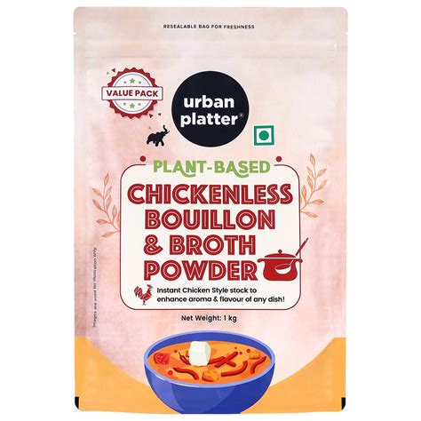 Urban Platter Vegan Chicken-less Bouillon & Broth Powder, 1kg (Plant-B