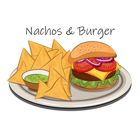 Ilustração plana de vetor de comida de cozinha mexicana americana ...