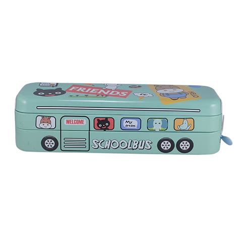 Saamarth Impex Cartoon Bus Design 2 Compartment Green Color Metal Toy ...