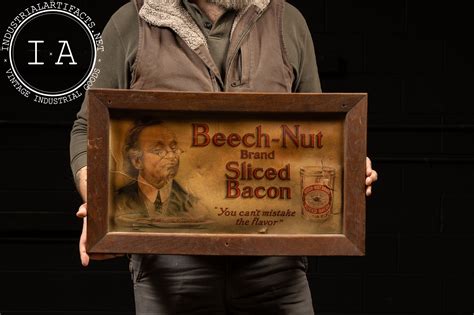 Antique Beech-Nut Bacon Framed Litho Advertisement – Industrial Artifacts