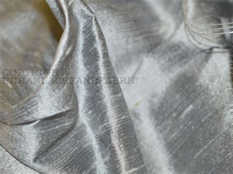 Buy Iridescent Silver Grey Pure Dupioni Silk Fabric by Yard Online in ...