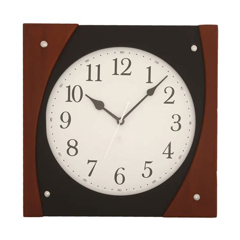 Buy Vyom Crafts Black Wooden Square dial Contemporary Analog Wall Clock ...