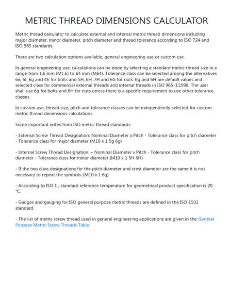 Image result for Thread Calculation