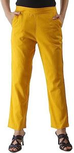 PP PRODUCTIONS Slim Fit Women Yellow Trousers - Buy PP PRODUCTIONS Slim ...