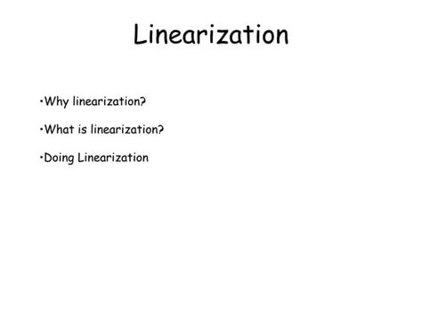 Linearization 的图像结果
