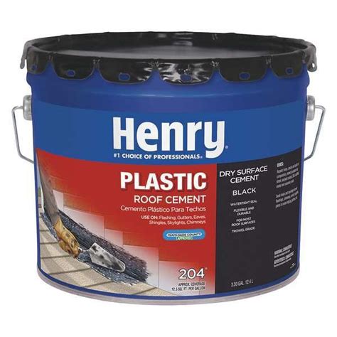 Henry Plastic Roof Cement, 3.5 gal, Pail, Black HE204061 | Zoro