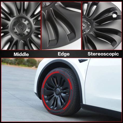4PCS Wheel Covers For 2020-2023 Tesla Y 19-Inch ABS Hubcap Rim ...