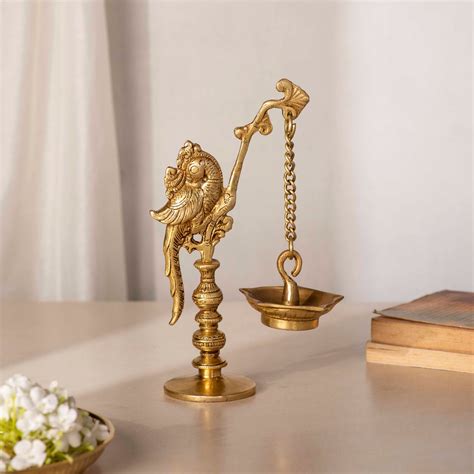 Brass Peacock Diya Set Of 2 - Darbar Craft