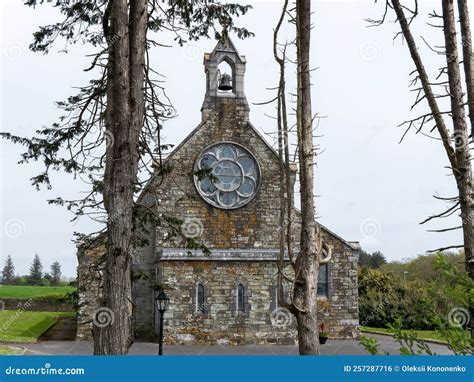 An Old Christian Church in Ireland. Cloudy Weather and Cloudy Sky Stock ...