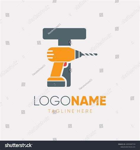 Letter T Hand Drill Machine Logo Stock Vector (Royalty Free) 2255597733 | Shutterstock