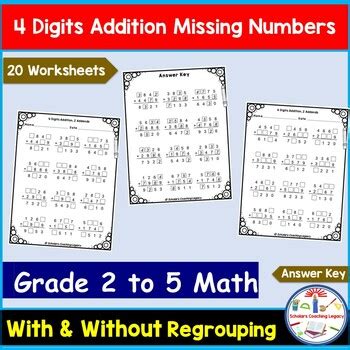 Image result for Missing Number 4 Digit Addition
