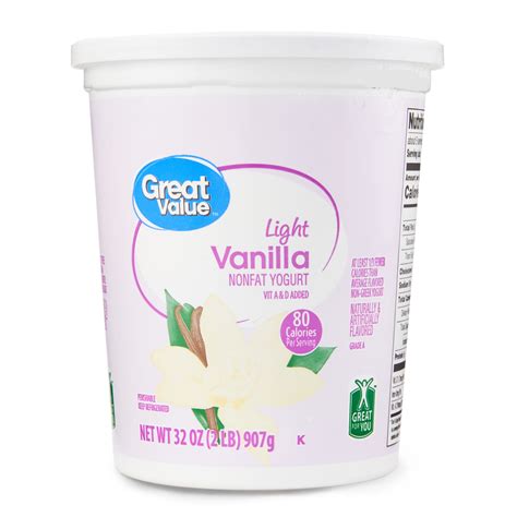 Great Value Non Fat Vanilla Greek Yogurt at Ryan Bruce blog