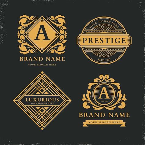 Luxury retro logo collection template | Free Vector