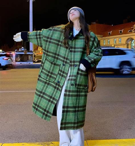 GREEN Wool Coat Womens Wool COAT wool Coat PLAID Sustainable Wool Coat ...