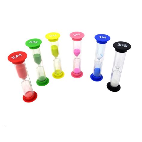 Hourglass yueton 6Pcs Sand Timer Colorful Plastic Sandglass Hourglass ...