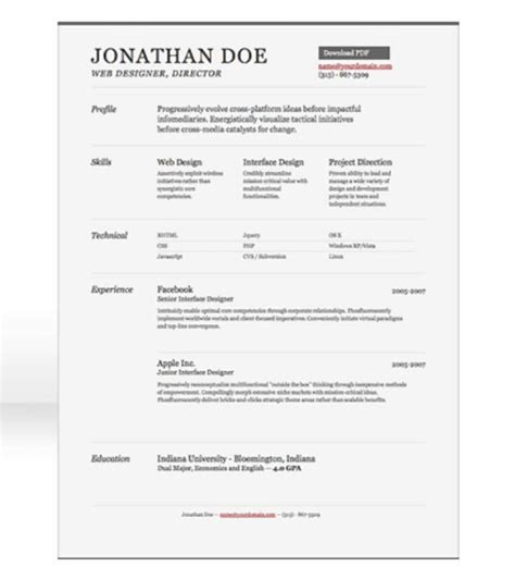 Image result for Resume in HTML