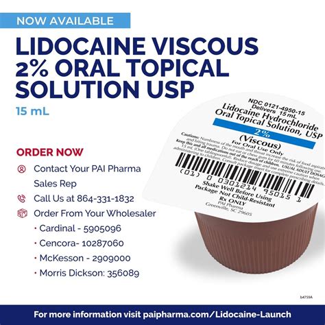 Lidocaine Viscous 2% Oral Topical Solution USP (15 mL) unit dose cups ...